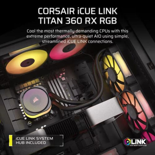 CORSAIR iCUE Link Titan 360 RX RGB 360mm CPU Liquid Cooler ( Black )