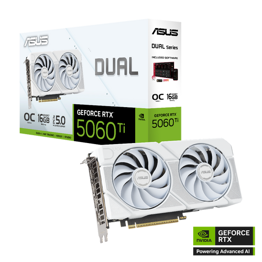 ASUS Dual GeForce RTX 5060 Ti OC 16GB White Edition Graphic Card