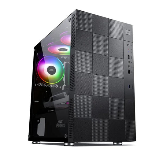 ANT ESPORTS Elite 1000 TG MATX Mid Tower Cabinet (Black)
