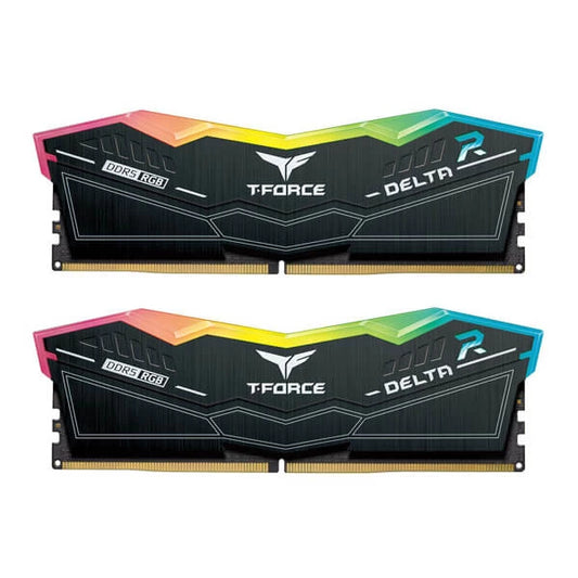 TEAMGROUP T-Force Delta RGB 64GB ( 32GBx2 ) 5200MHz DDR5 RAM (Black).