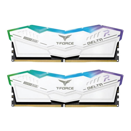 TEAMGROUP T-Force Delta RGB 32GB ( 16GBx2 ) 5200MHz DDR5 RAM (White)