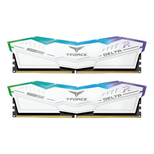 TEAMGROUP T-Force Delta RGB 32GB ( 16GBx2 ) 6000MHz DDR5 RAM ( White )