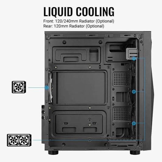 AEROCOOL Glider Cosmos ATX Mid Tower Cabinet (Black)