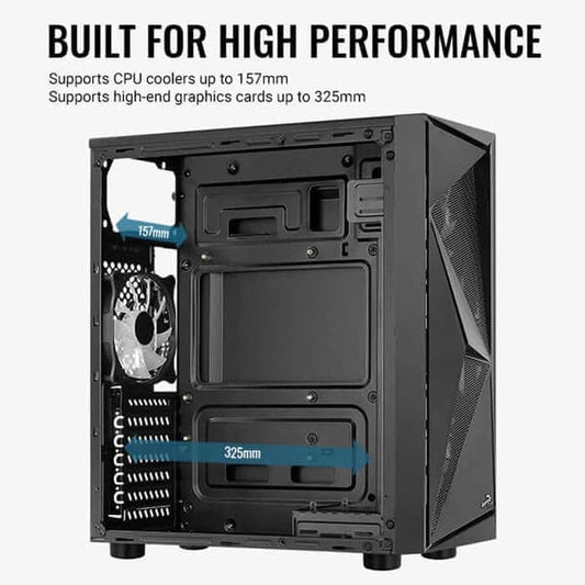AEROCOOL Glider Cosmos ATX Mid Tower Cabinet (Black)