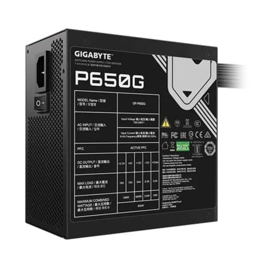 GIGABYTE P650G 650W 80+ Gold ATX 2.0 Non Modular Power Supply ( Black )