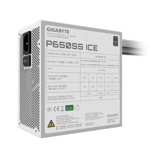 GIGABYTE P650SS 650W 80 + Silver ATX 3.0 Non Modular Power Supply ( White )