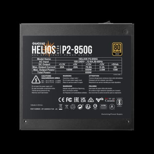 GAMDIAS Helios P2-850G 850 Watt 80 Plus Gold Non Modular ATX 3.0 Power Supply