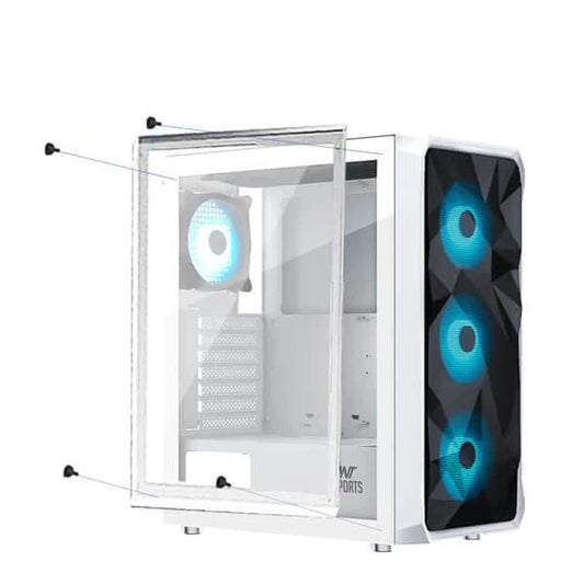 ANT ESPORTS ICE-112 ARGB ATX Mid Tower Cabinet (White)
