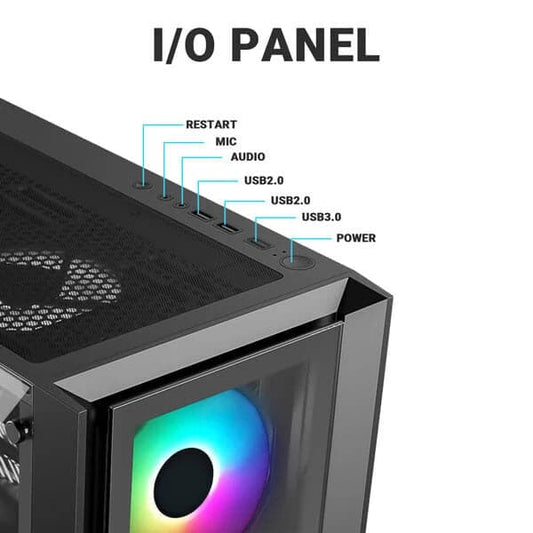 ANT ESPORTS ICE-170 TG ATX Mid Tower Cabinet (Black)