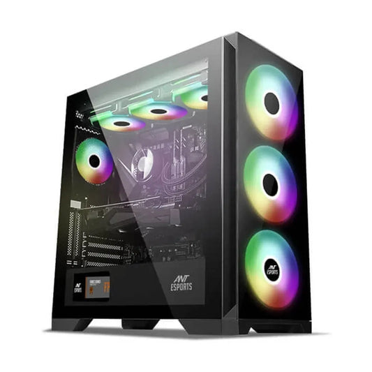 ANT ESPORTS ICE-590TG ARGB EATX Mid Tower Cabinet (Black)