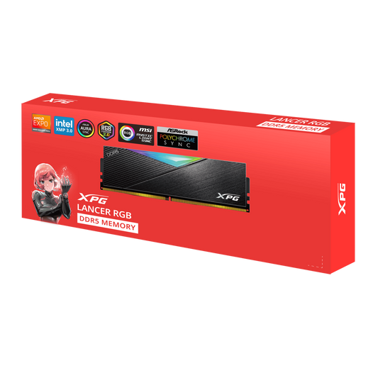 ADATA XPG Lancer RGB 16GB ( 16GB x 1 ) 6000MHz DDR5 RAM ( Black ) ( CL48 )