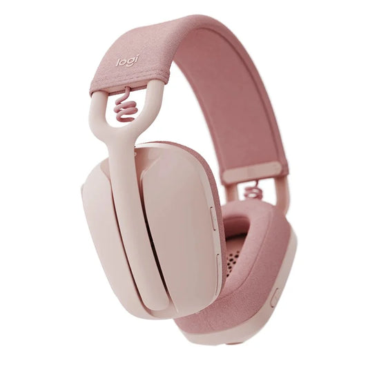 LOGITECH Zone Vibe 100 Lightweight RGB Wireless Stereo Gaming Headphones  ( Rose )