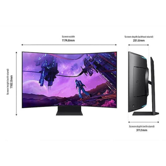 SAMSUNG Odyssey Ark LS55BG970NWXXL 55 Inch UHD 165Hz VA Panel 1MS AMD Freesync Gaming Monitor
