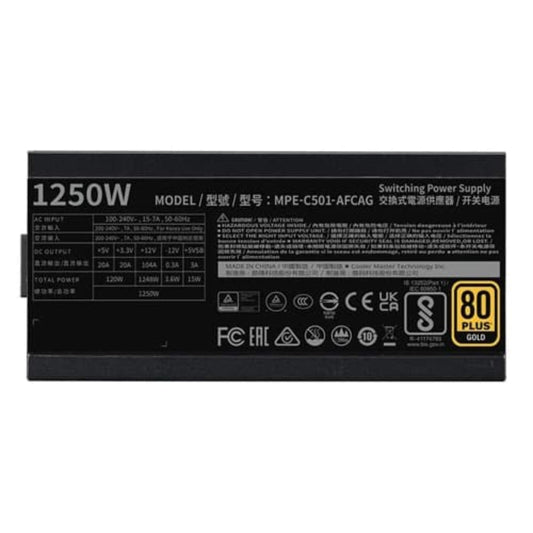 COOLER MASTER MWE 1250W V2 80+ Gold Fully Modular ATX 3.1 Power Supply