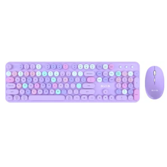 AULA AC306 Full Size Membrane Wireless Gaming Keyboard and Mouse Combo ( Purple ) (AC306)