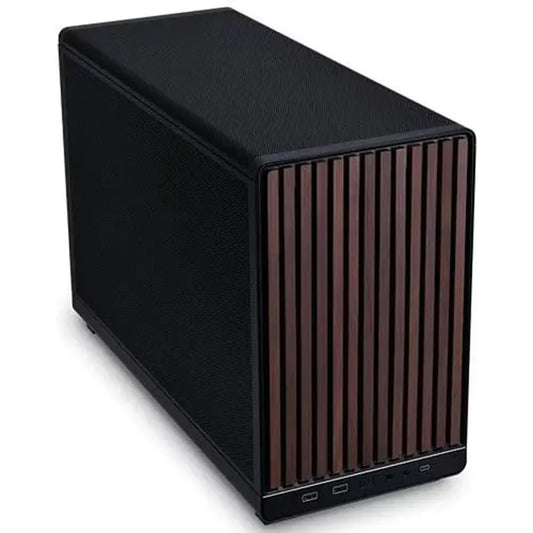 LIAN LI DAN-A3 MATX Mini Tower Cabinet (Wood Edition) (Black)