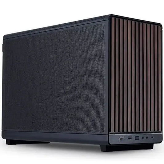 LIAN LI DAN-A3 MATX Mini Tower Cabinet (Wood Edition) (Black)