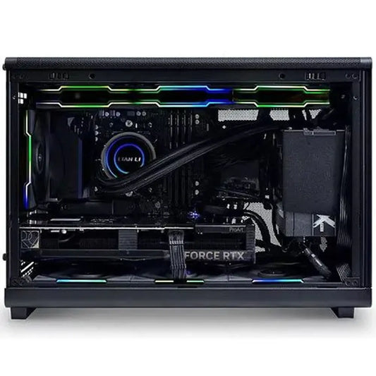 LIAN LI DAN-A3 MATX Mini Tower Cabinet (Wood Edition) (Black)