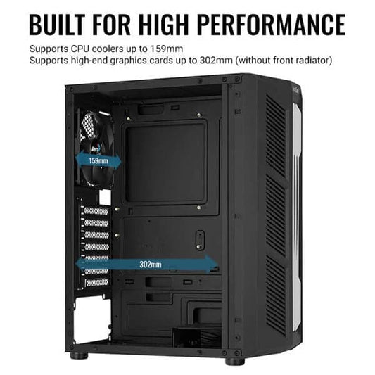 AEROCOOL Prime RGB ATX Mid Tower Cabinet (Black)