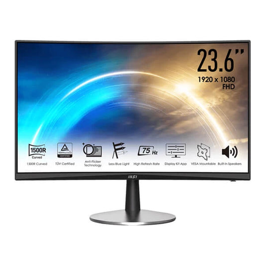 MSI Pro MP242C 24 Inch FHD 75Hz VA Panel 98% SRGB 1ms AMD Free Sync Professional Business Monitor