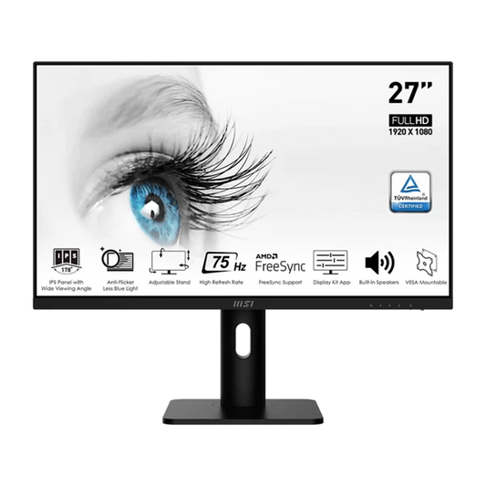 MSI PRO MP273QP 27 Inch FHD 75Hz VA Panel 108%SRGB AMD Free Sync Business Monitor
