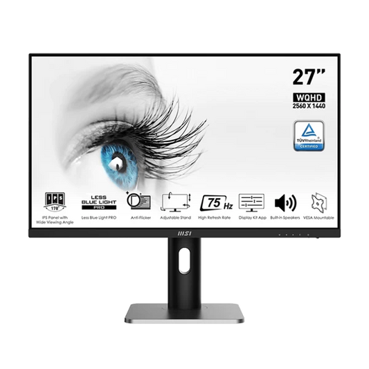 MSI PRO MP273QP 27 Inch QHD 75Hz IPS Panel 102%SRGB AMD Free Sync Business Monitor