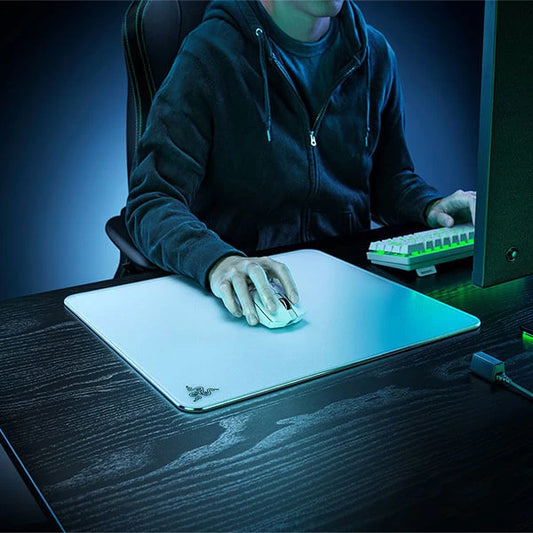 Razer Atlas Tempered Glass Gaming Mouse Pad - White (Large)