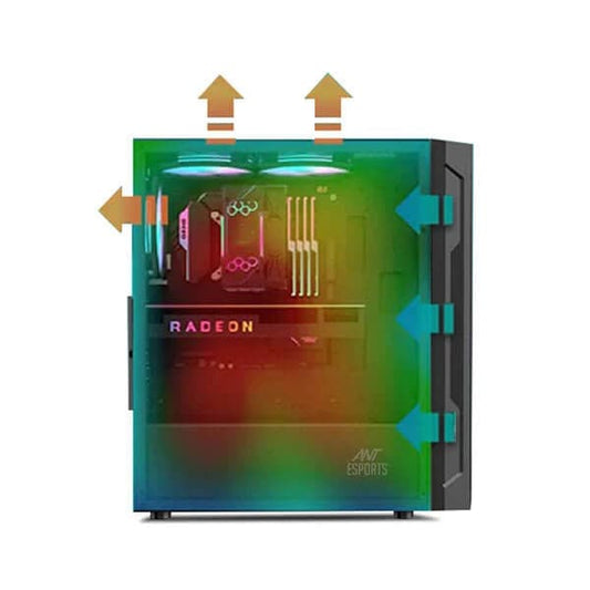 ANT ESPORTS SX3 Mesh ARGB EATX Mid Tower Cabinet (Black)