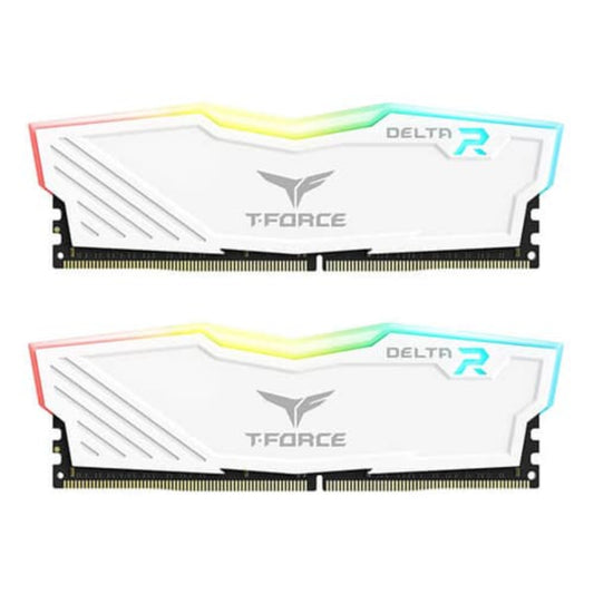 TEAMGROUP T-Force Delta RGB 32GB ( 16GB x 2 ) 3200MHz DDR4 RAM ( White ) ( CL16 )