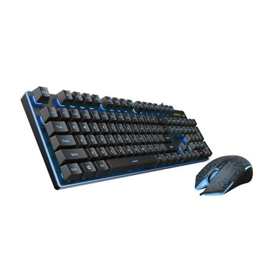 RAPOO V100S RGB Membrane Wired Full Size Gaming Keyboard and Mouse Combo