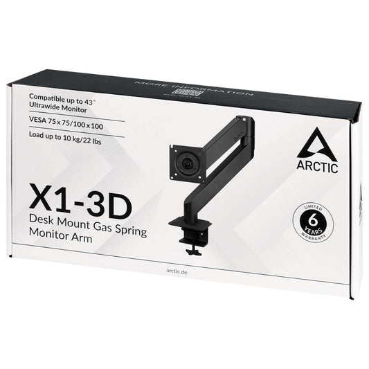 ARCTIC X1-3D desk mount gas spring monitor arm