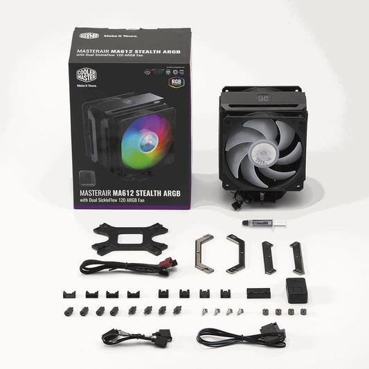 Cooler Master MA612 Stealth ARGB Single Tower CPU Air Cooler (Black)