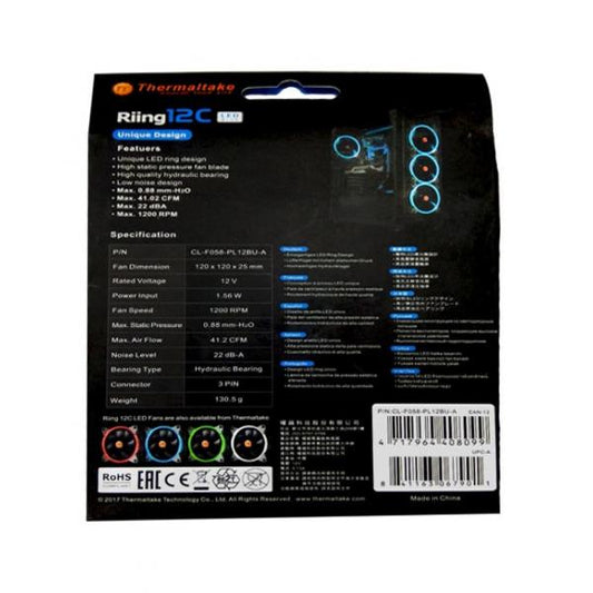 Thermaltake Riing 12 LED Blue Cabinet Fan