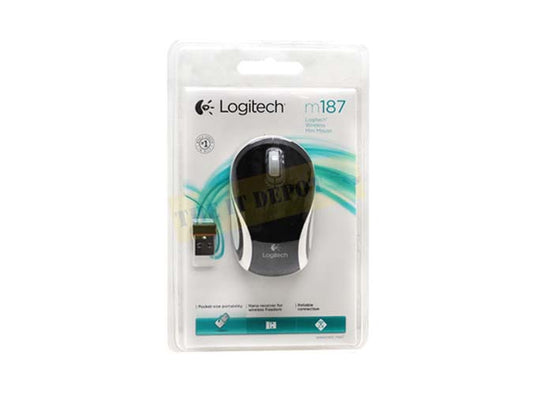 Logitech M187 Wireless Mini Mouse (Black)