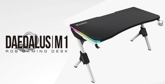 Gamdias Daedalus M1 RGB Gaming Desk (Black-White)