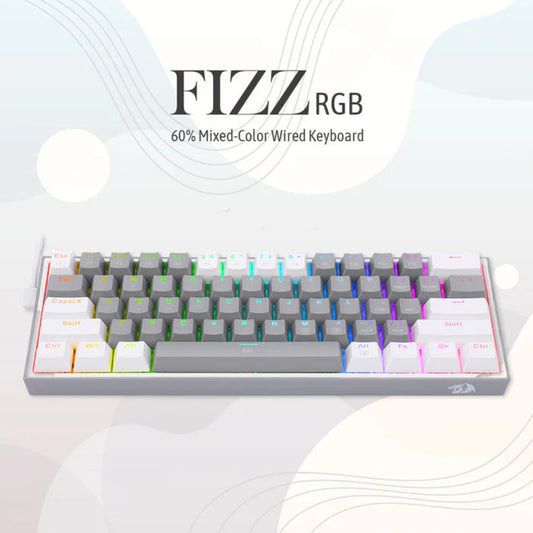 Redragon Fizz K617 60% Mechanical Gaming Keyboard (Grey & White)