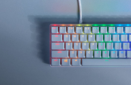 Razer Huntsman Mini 60% Red Switches Mercury Gaming Keyboard (White)