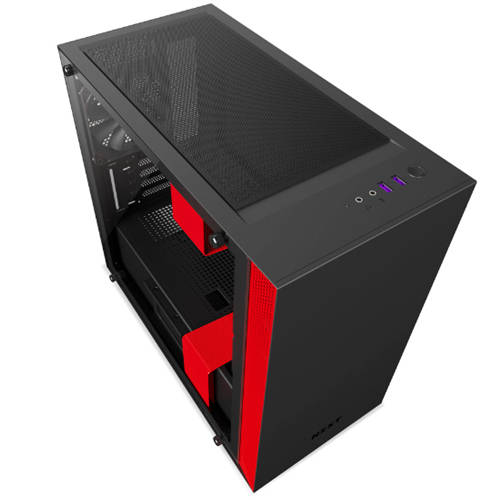 NZXT H400 (Mini-ITX) Mini Tower Cabinet (Black-Red)