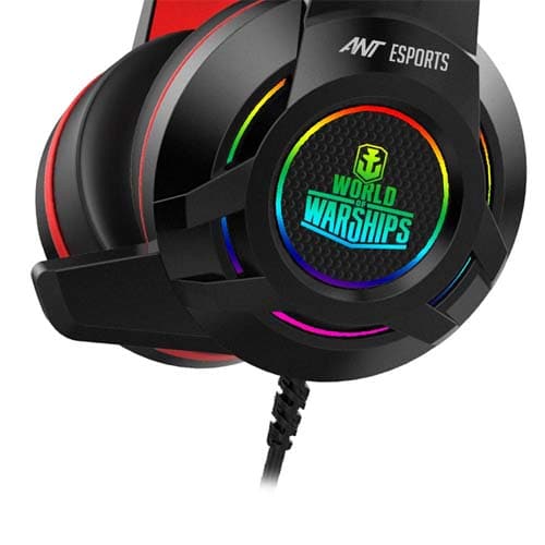 Ant Esports World of Warships Edition H550W RGB 7.1 USB Surround Sound Wired Over-Ear Gaming Headset (Black)