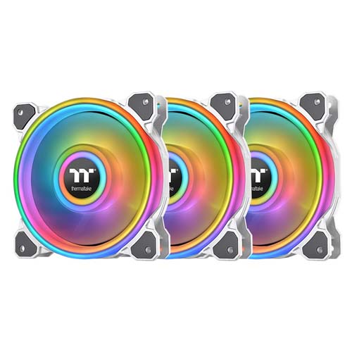 Thermaltake Riing Quad 14 RGB TT Premium Edition Radiator Cabinet Fan (Triple Pack) (White)