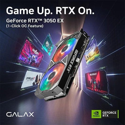 GALAX GeForce RTX 3050 EX (1-Click OC) LHR 8GB Gaming Graphics Card