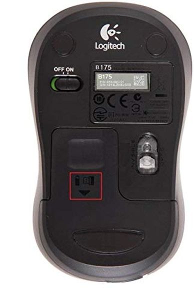 LOGITECH B175 Wireless Ambidextrous Mouse ( 1000DPI / 4 Macro Buttons ) ( Black ).