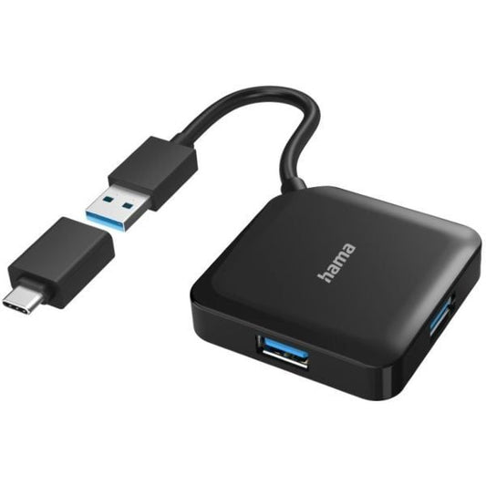 Hama 200116 4-in-1 USB Hub with USB Type-C Adapter