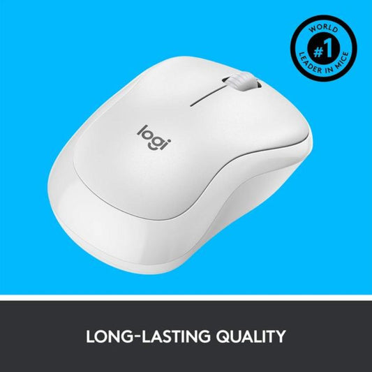 LOGITECH M221 Wireless Ambidextrous Gaming Mouse ( 910-006130 ) ( 1000DPI / 3 Macro Button ) ( Off White )
