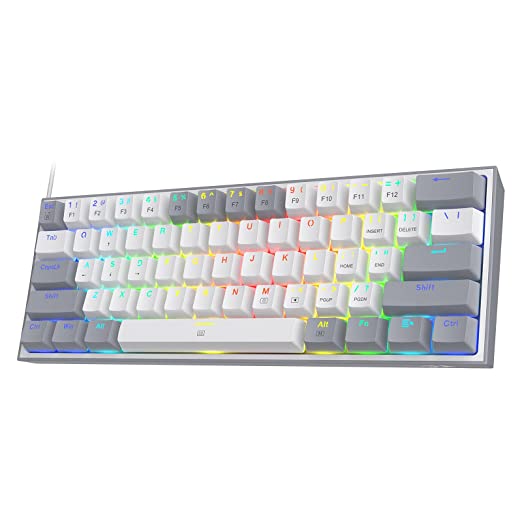 Redragon K617 Fizz Mechanical Gaming Keyboard (White & Grey)
