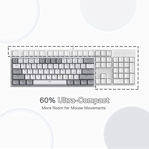 Redragon K617 Fizz Mechanical Gaming Keyboard (White & Grey)