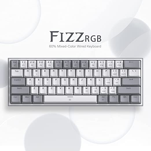 Redragon K617 Fizz Mechanical Gaming Keyboard (White & Grey)