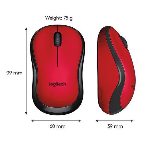 LOGITECH M221 Silent Wireless Ambidextrous Gaming Mouse Red