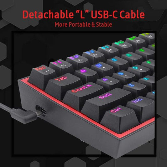 Redragon K617 Fizz Mechanical Gaming Keyboard Black (Red Switch)