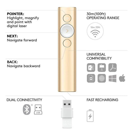 Logitech Spotlight Wireless Presentation Remote (Gold)